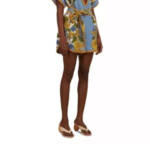 Floral Blue and Yellow Mini Dress